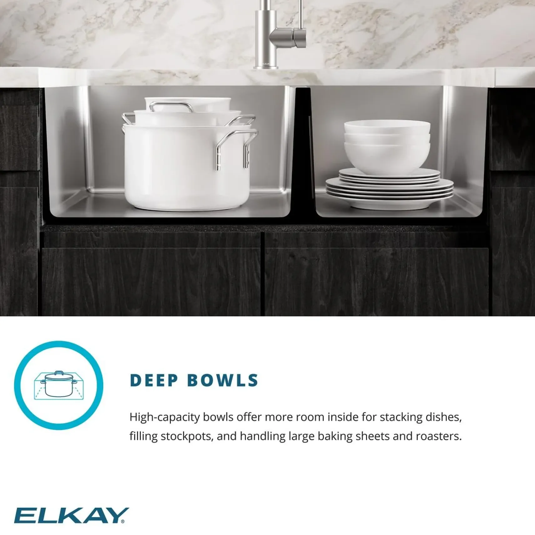 Elkay Crosstown 32" Stainless Steel Kitchen Sink, 60/40 Double Bowl, 18 Gauge, Polished Satin, ECTRU32179RTC