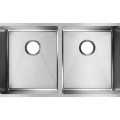 Elkay Crosstown 32" Stainless Steel Kitchen Sink, 50/50 Double Bowl, 18 Gauge, Polished Satin, ECTRU31179T