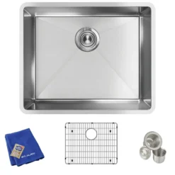 Elkay Crosstown 23" Stainless Steel Kitchen Sink, 18 Gauge, Polished Satin, ECTRU21179TC