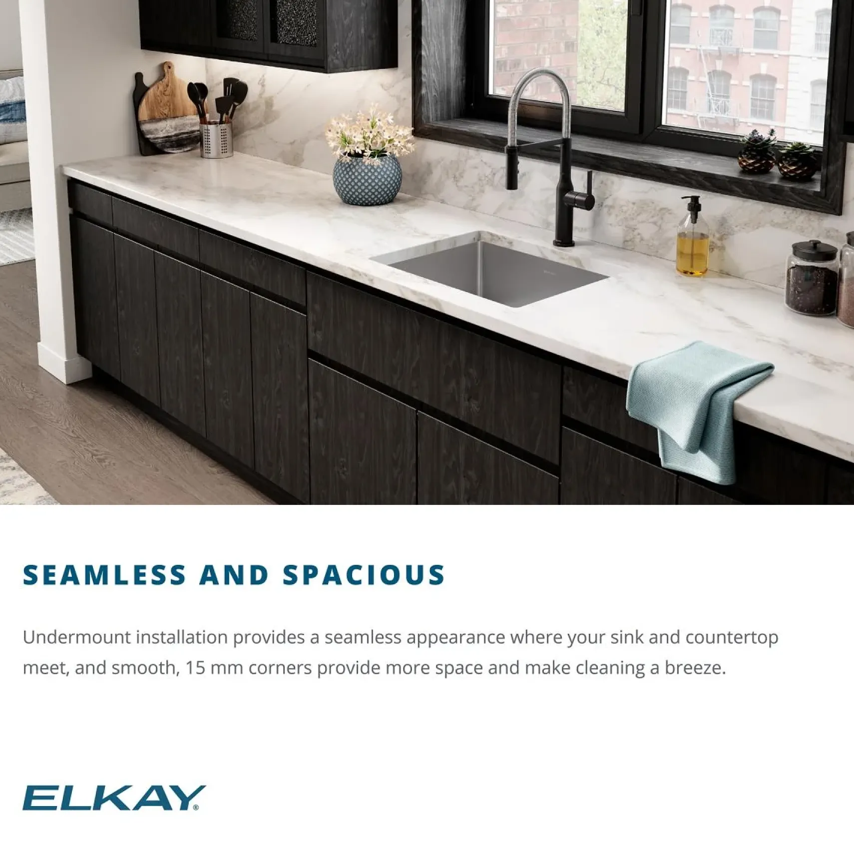 Elkay Crosstown 23" Stainless Steel Kitchen Sink, 18 Gauge, Polished Satin, ECTRU21179TC