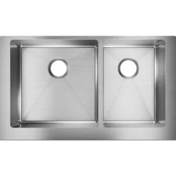 Elkay Crosstown 36" Stainless Steel Farmhouse Kitchen Sink, 60/40 Double Bowl, 18 Gauge, Polished Satin, ECTRUF32179R