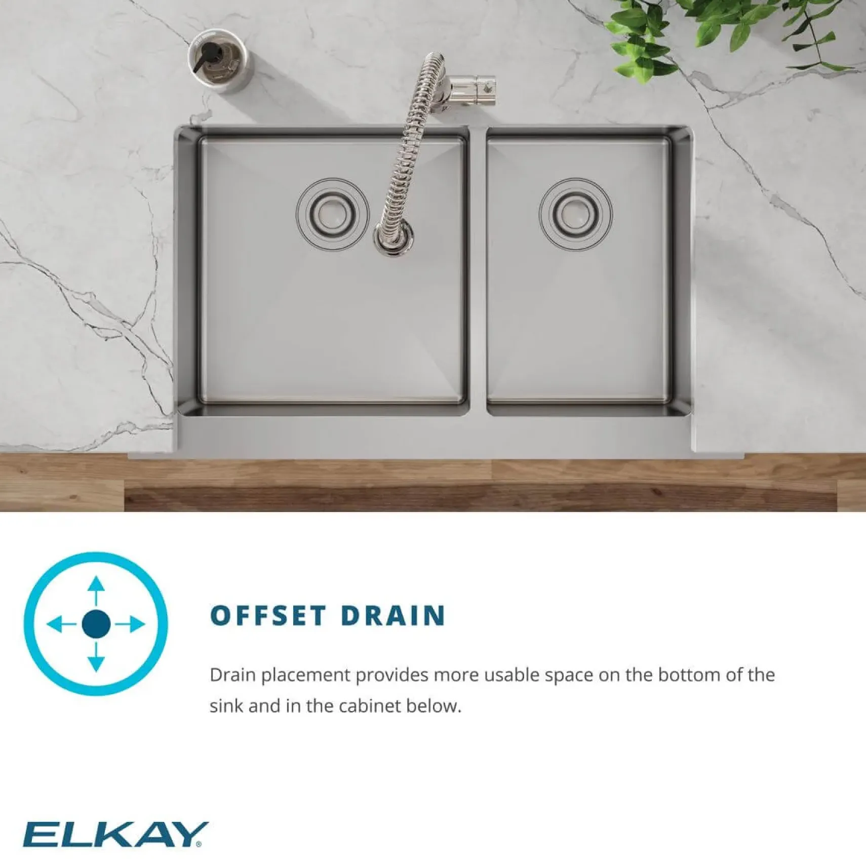 Elkay Crosstown 36" Stainless Steel Farmhouse Sink with Faucet, 60/40 Double Bowl, Polished Satin, 18 Gauge, ECTRUF32179RFCC