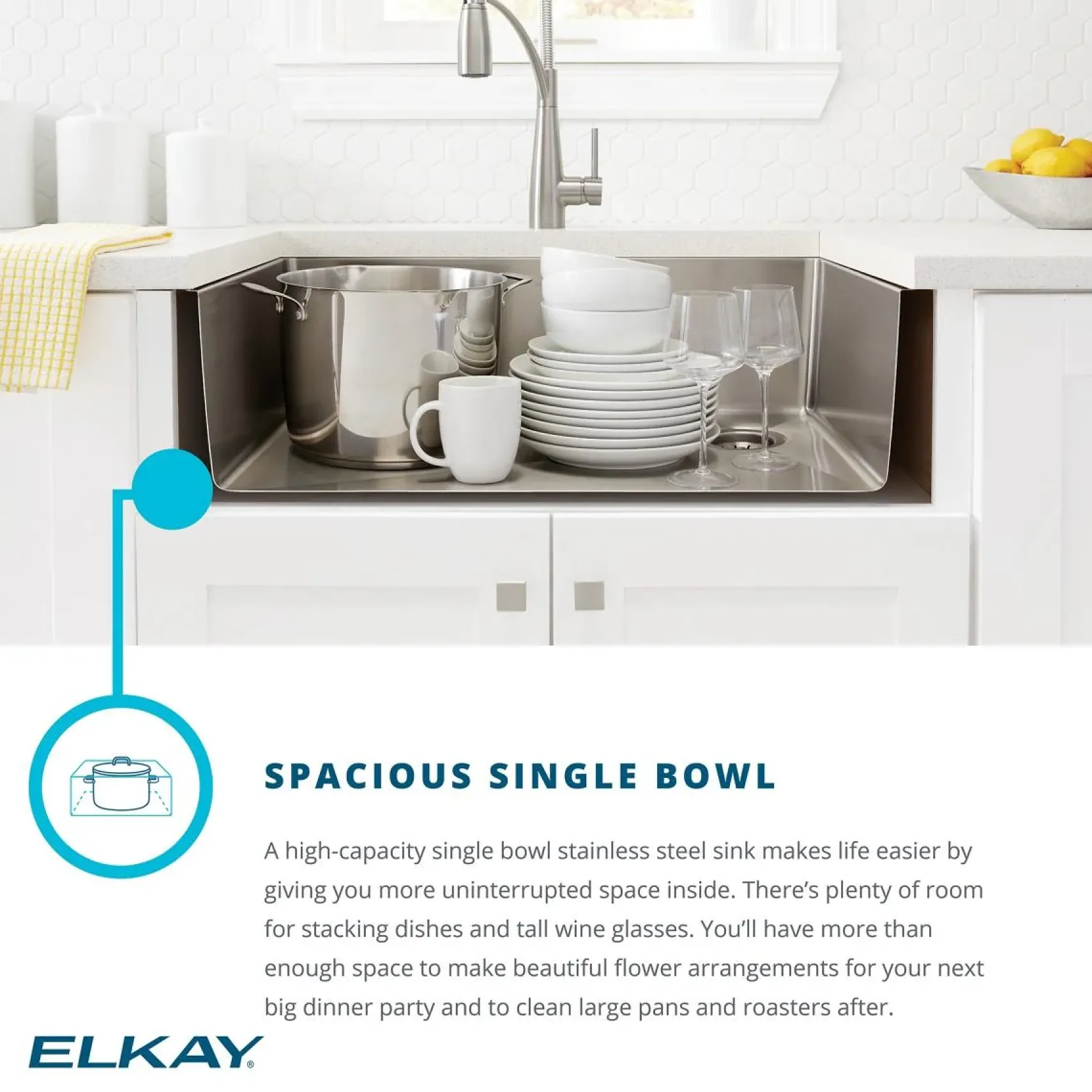 Elkay Crosstown 36" Stainless Steel Farmhouse Kitchen Sink, 18 Gauge, Polished Satin, ECTRUF30179RC