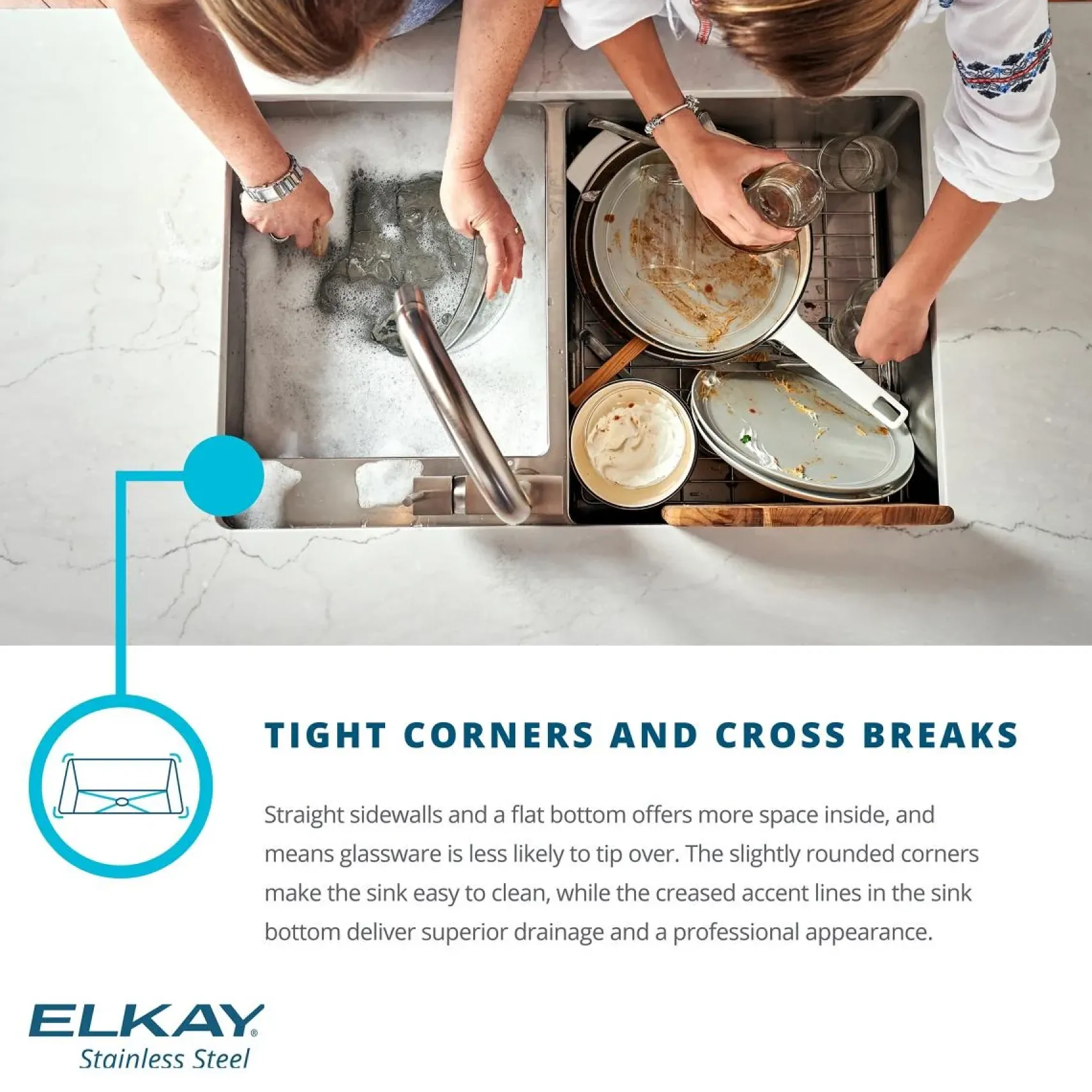 Elkay Crosstown 36" Stainless Steel Farmhouse Kitchen Sink, 18 Gauge, Polished Satin, ECTRUF30179RC
