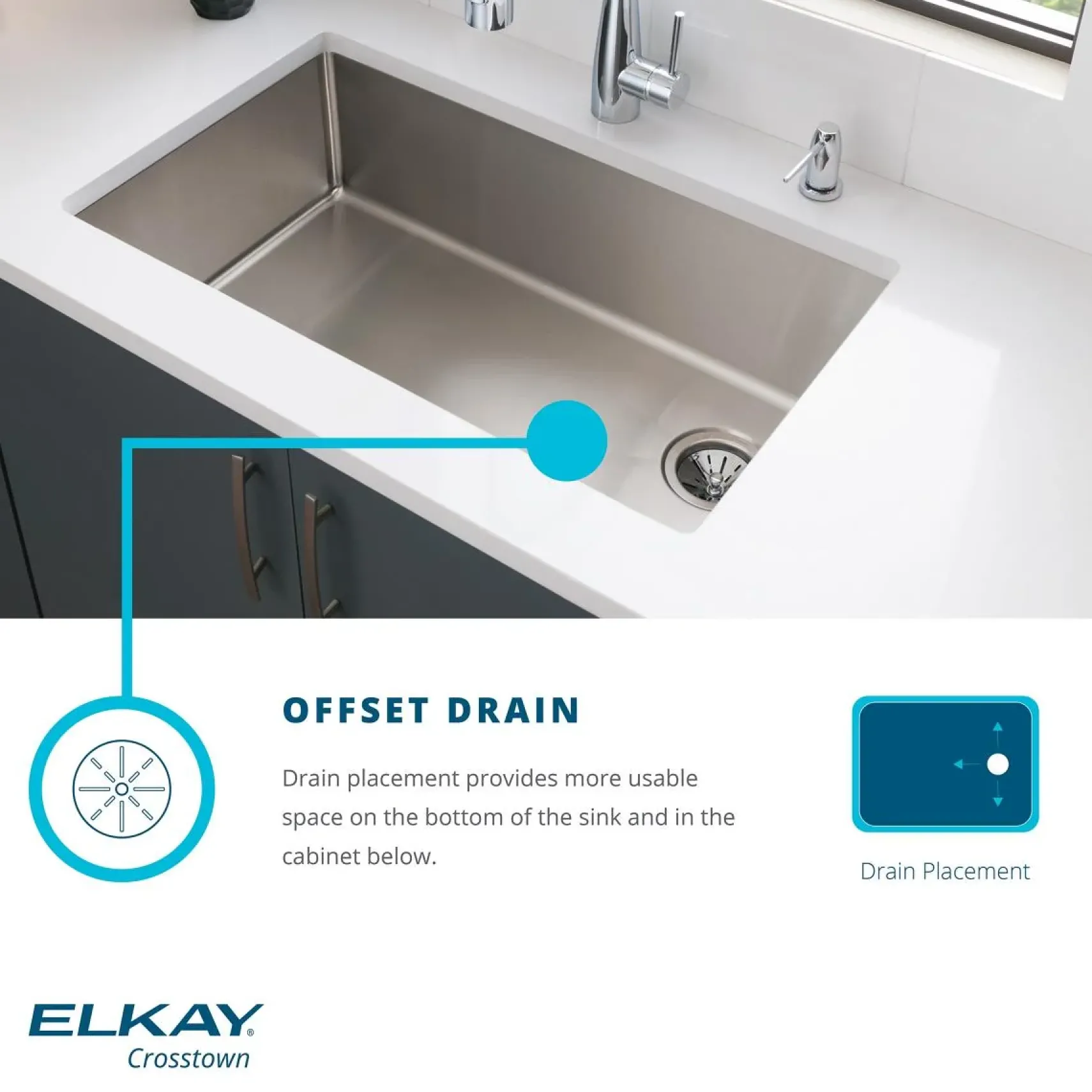 Elkay Crosstown 36" Stainless Steel Farmhouse Kitchen Sink, 50/50 Double Bowl, 18 Gauge, Polished Satin, ECTRUFA32179C