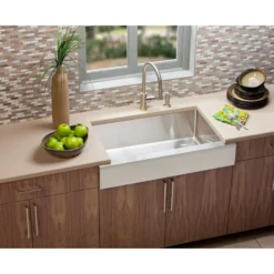 Elkay Crosstown 36" Stainless Steel Farmhouse Kitchen Sink, 18 Gauge, Polished Satin, ECTRUF30179R