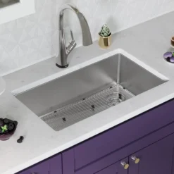 Elkay Crosstown 32" Undermount Stainless Steel Kitchen Sink Kit with Faucet, Single Bowl 18 Gauge, ECTRU30179RTFLC