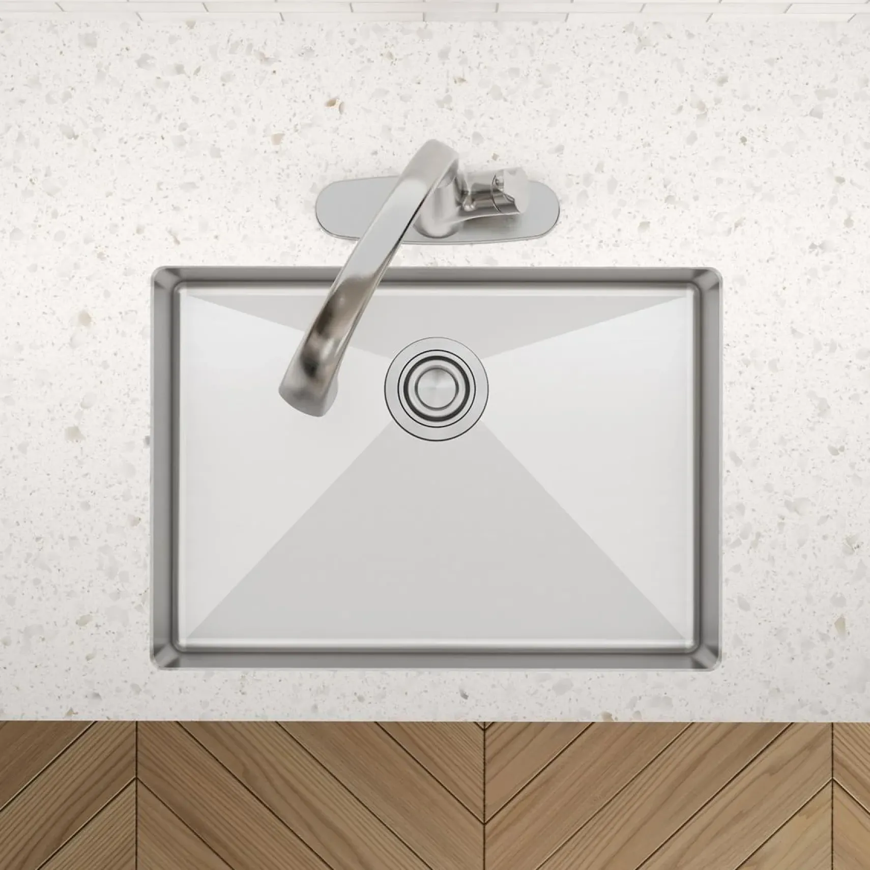 Elkay Crosstown 26" Undermount Stainless Steel ADA Kitchen Sink, Polished Satin, 18 Gauge, ECTRUAD241755