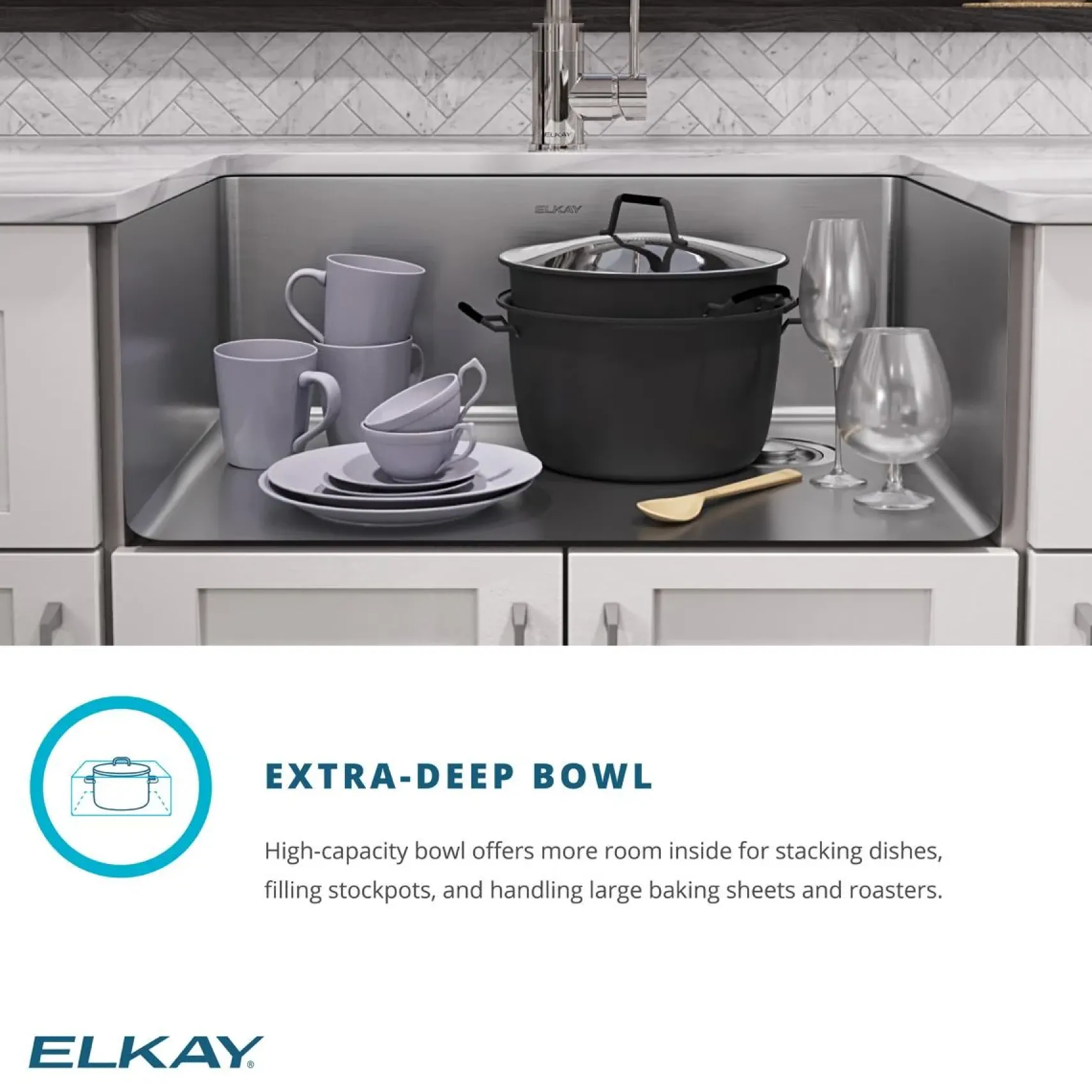 Elkay Crosstown 26" Undermount Stainless Steel Workstation Kitchen Sink Kit with Accessories, Polished Satin, 18 Gauge, ECTRU24169RTWC
