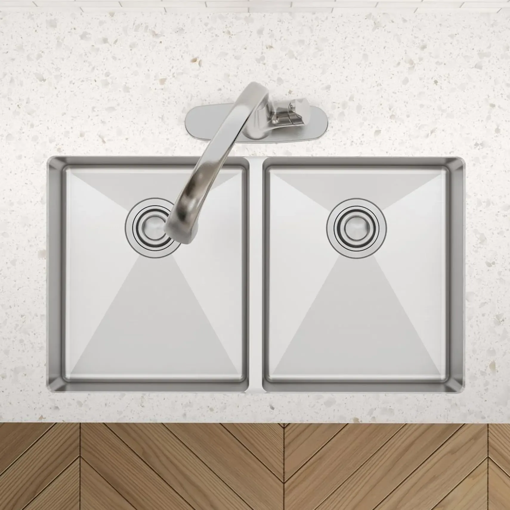 Elkay Crosstown 32" Undermount Stainless Steel ADA Kitchen Sink, 50/50 Double Bowl, Polished Satin, 18 Gauge, ECTRUAD311755
