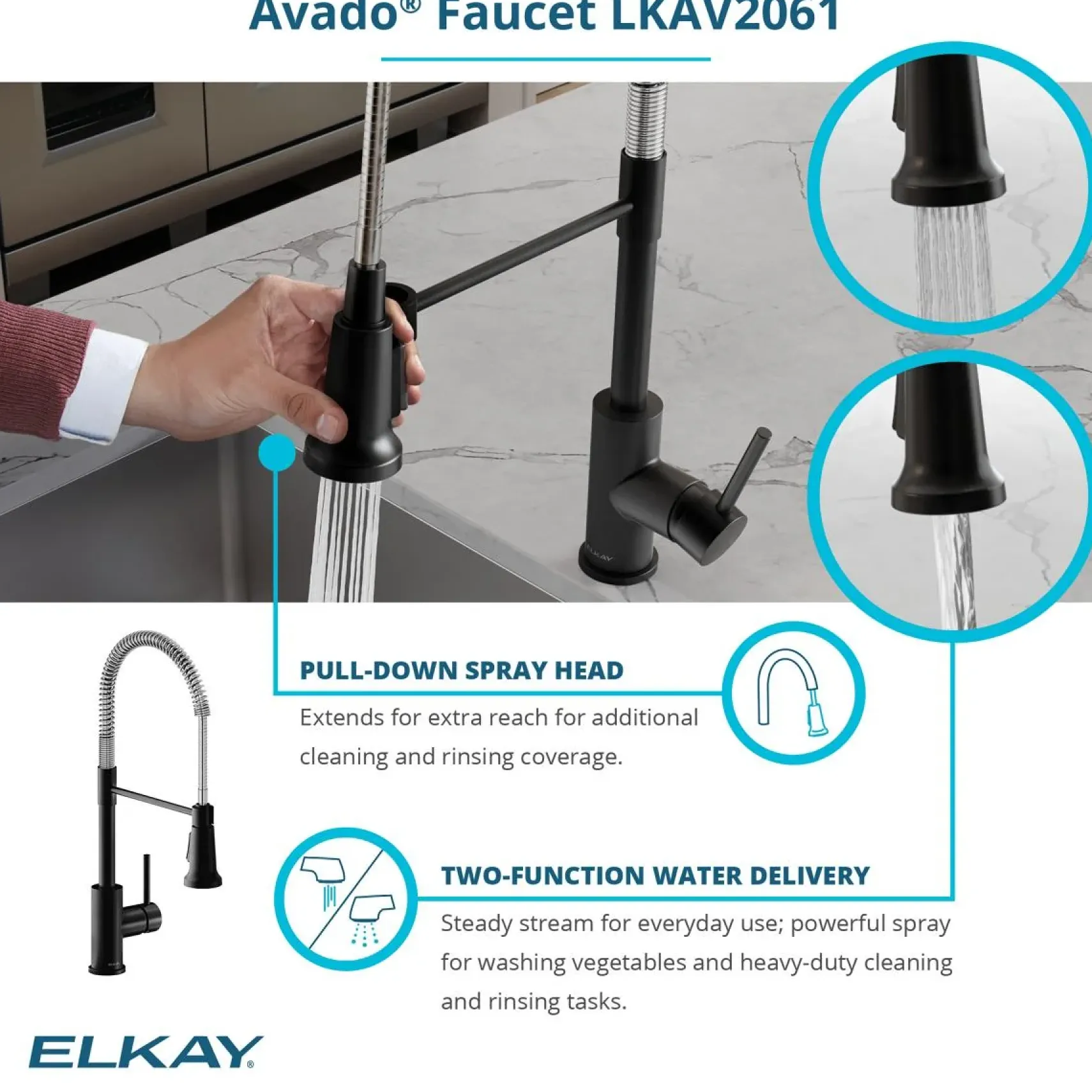 Elkay Crosstown 32" Undermount Stainless Steel Kitchen Sink with Faucet, Polished Satin, 18 Gauge, ECTRU30179RTFMC