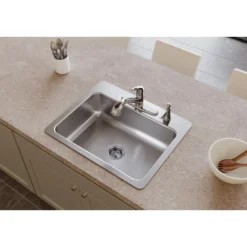 Elkay Dayton 27" Stainless Steel Kitchen Sink, 18 Gauge, Elite Satin, 4 Faucet Hole, DSESR127224