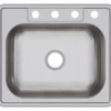 Elkay Dayton 25" Stainless Steel Kitchen Sink, Satin, 4 Faucet Hole, D125224