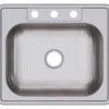 Elkay Dayton 25" Stainless Steel Kitchen Sink, Satin, 3 Faucet Hole, D125223