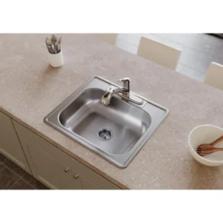 Elkay Dayton 25" Stainless Steel Kitchen Sink, Satin, 3 Faucet Hole, D125223