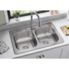 Elkay Dayton 33" Stainless Steel Kitchen Sink, 50/50 Double Bowl, 20 Gauge, Elite Satin, 3 Faucet Hole, DSE233223
