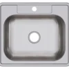 Elkay Dayton 25" Stainless Steel Kitchen Sink, Satin, 1 Faucet Hole, D125221