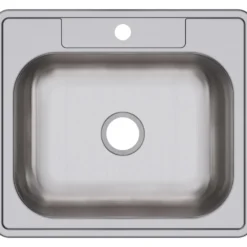 Elkay Dayton 25" Stainless Steel Kitchen Sink, Satin, 1 Faucet Hole, D125221