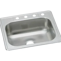 Elkay Dayton 25" Stainless Steel Kitchen Sink, 20 Gauge, Elite Satin, 2 Faucet Hole, DSE125222