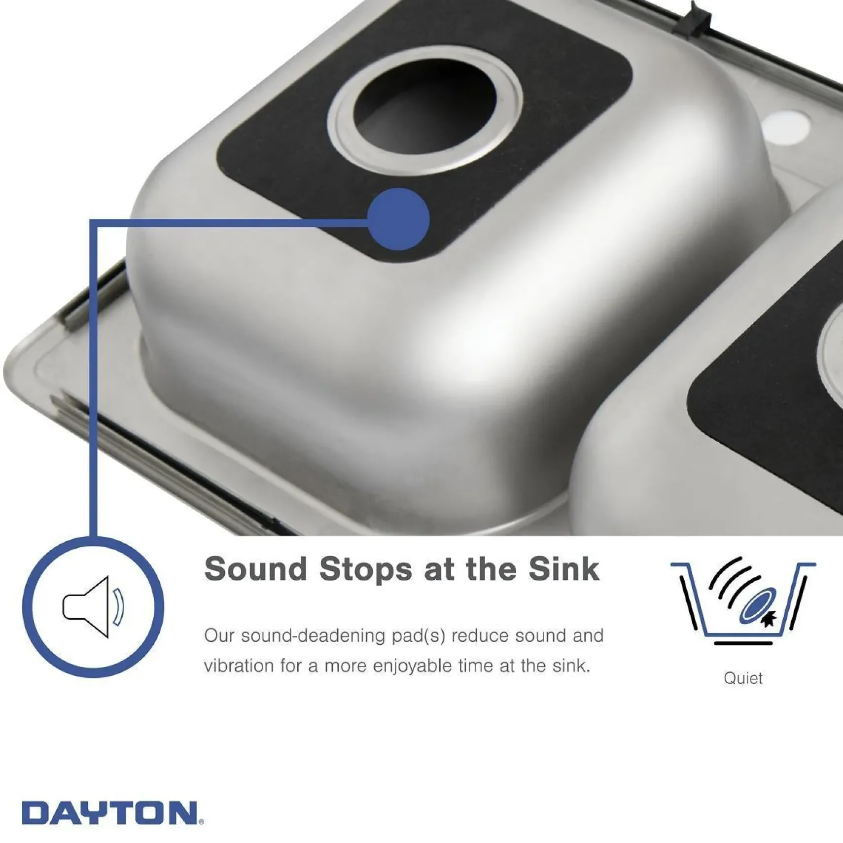 Elkay Dayton 25" Stainless Steel Kitchen Sink, 20 Gauge, Elite Satin, 2 Faucet Hole, DSE125222