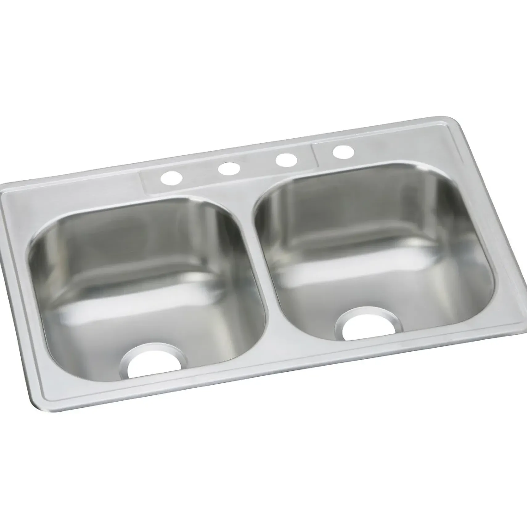 Elkay Dayton 33" Stainless Steel Kitchen Sink, 50/50 Double Bowl, 20 Gauge, Elite Satin, 3 Faucet Hole, DSE233213