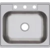 Elkay Dayton 25" Stainless Steel Kitchen Sink, Satin, 3 Faucet Hole, D125213