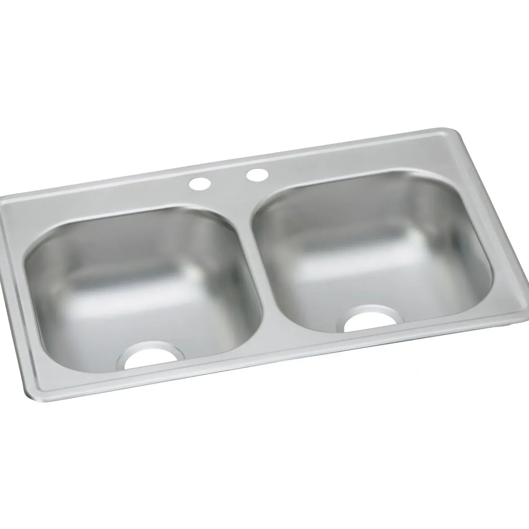 Elkay Dayton 33" Stainless Steel Kitchen Sink, 50/50 Double Bowl, 20 Gauge, Elite Satin, 2 Faucet Hole, DSE233192
