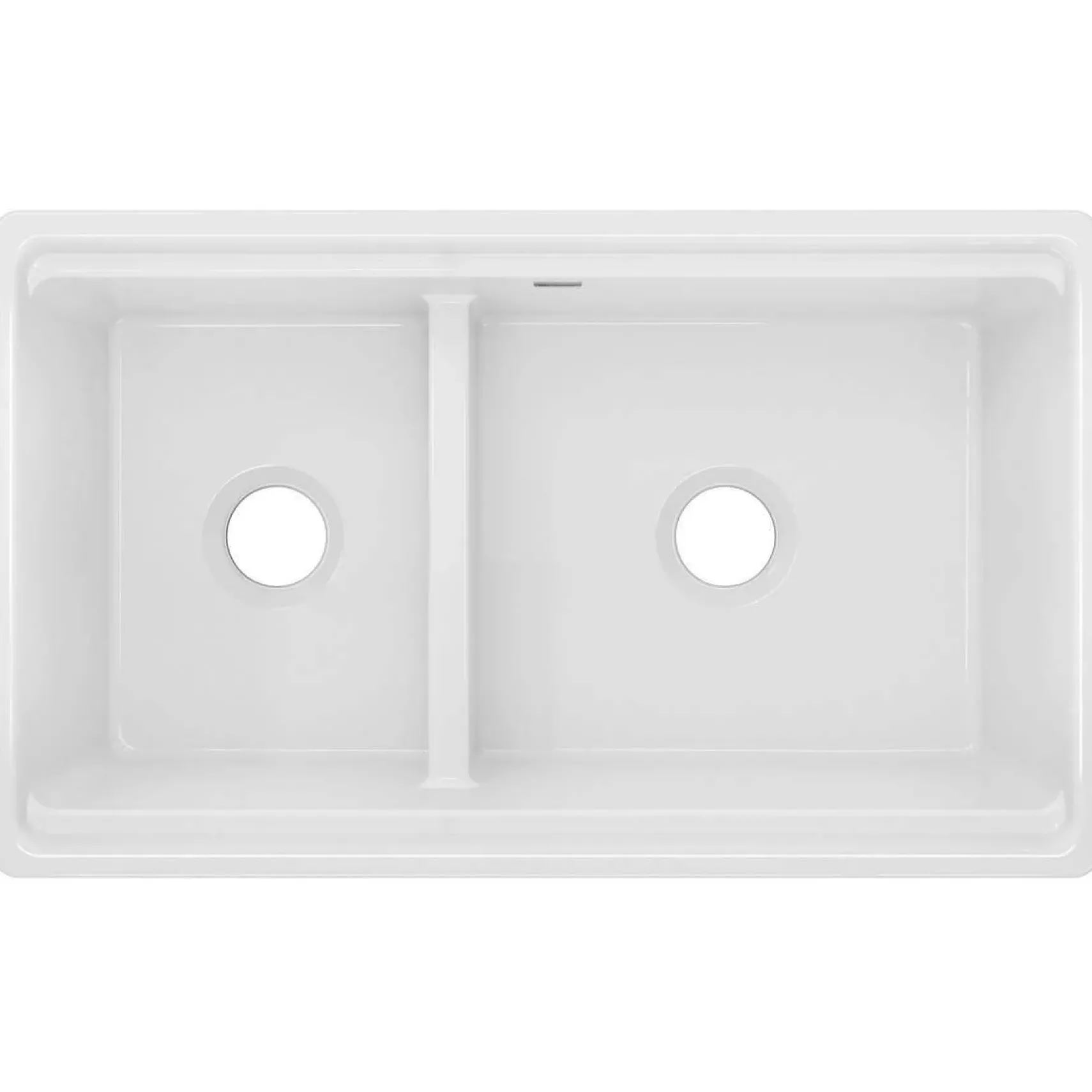 Elkay 33" Fireclay Farmhouse Kitchen Sink, 40/60 Double Bowl, White, SWUF3320WH