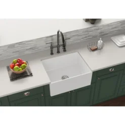 Elkay 24" Fireclay Farmhouse Kitchen Sink, White, SWUF2520WH