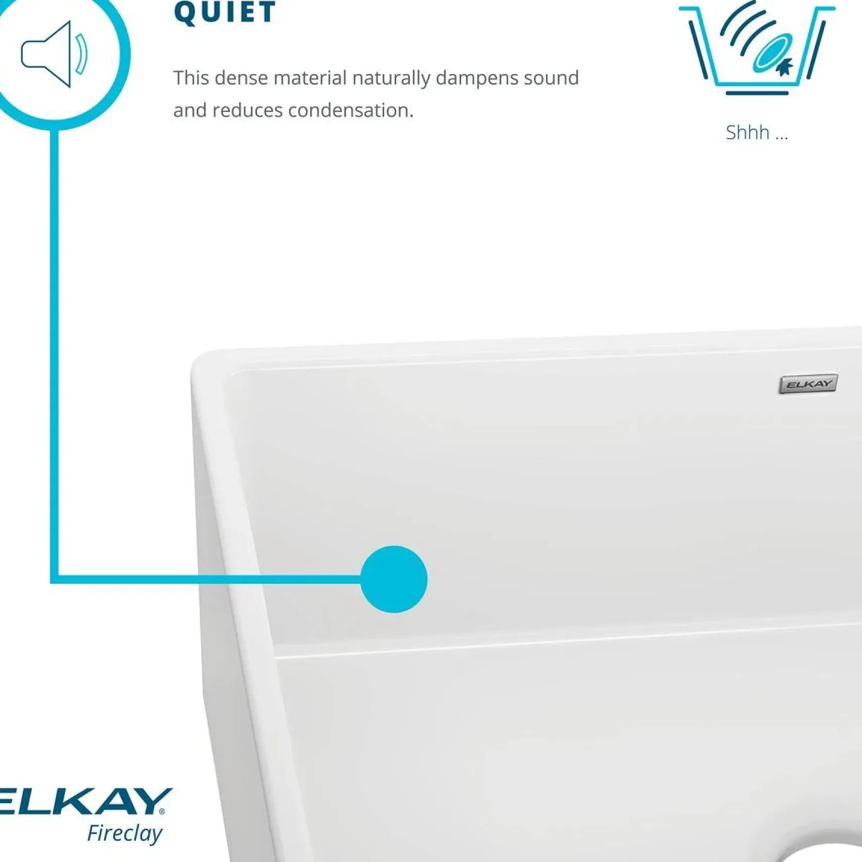 Elkay 30" Fireclay Farmhouse Kitchen Sink, Biscuit, SWUF28179BI
