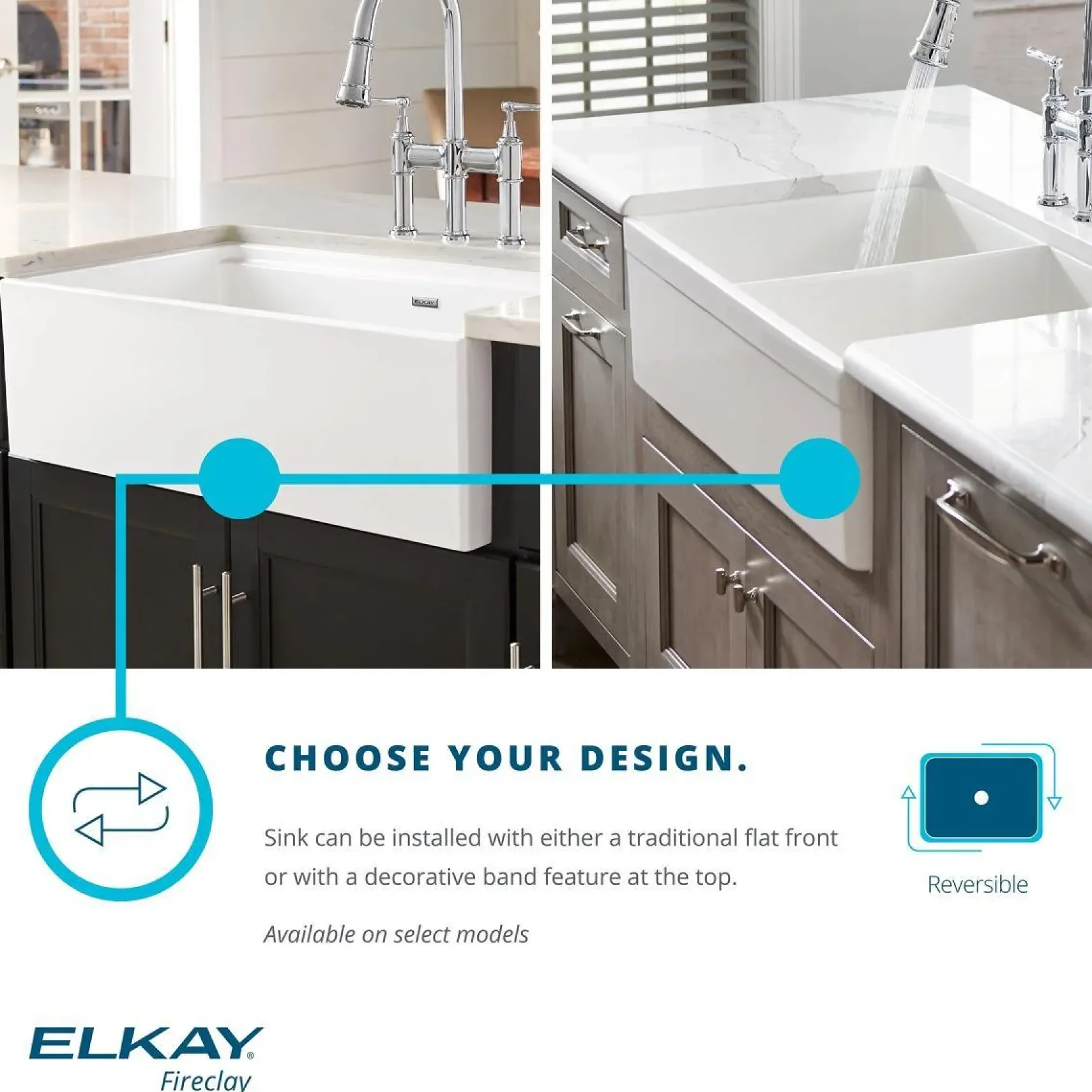 Elkay 30" Fireclay Farmhouse Kitchen Sink, Biscuit, SWUF28179BI