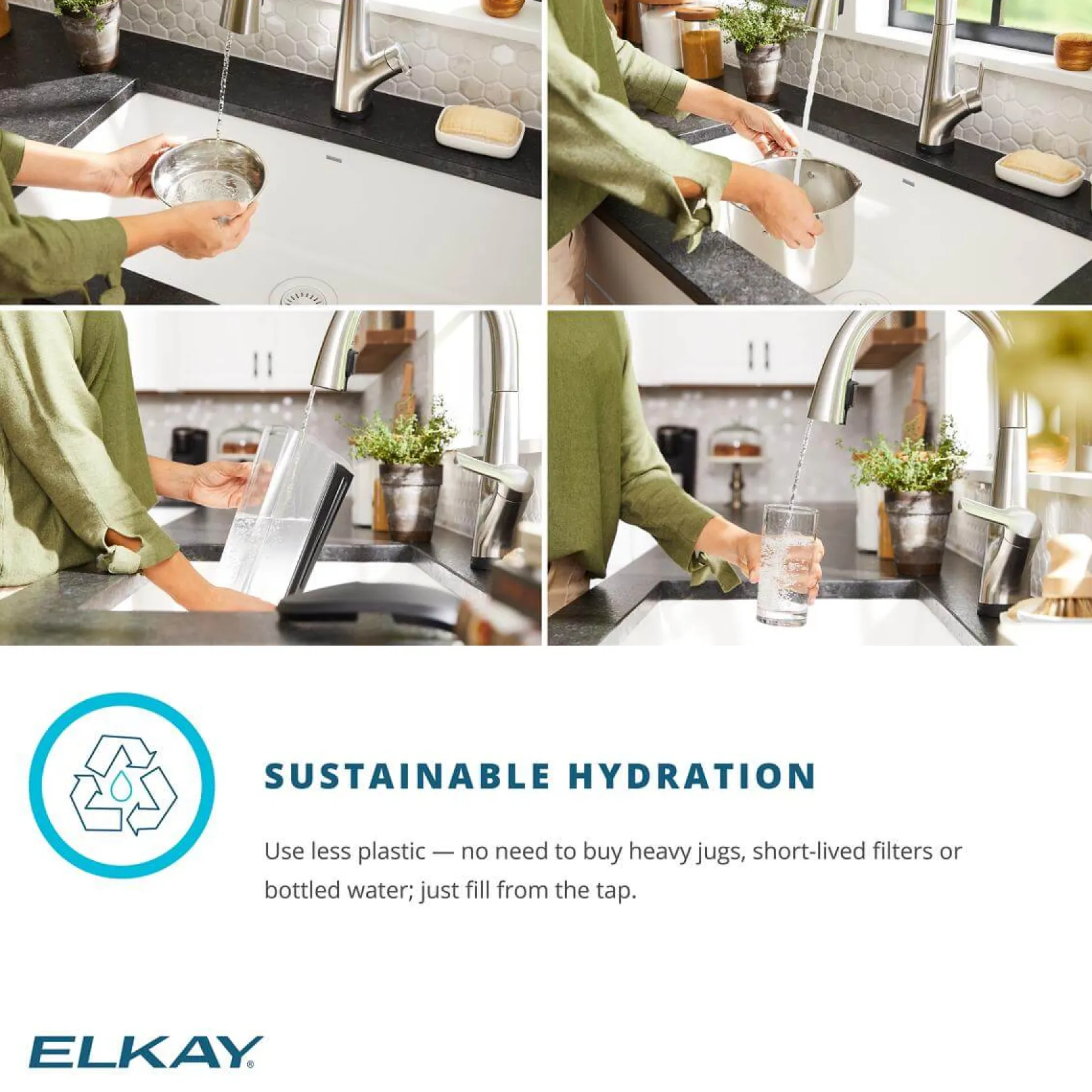 Elkay 30" Fireclay Farmhouse Sink Kit with Faucet, Single Bowl Matte Gray, SWUF28179MGFLC
