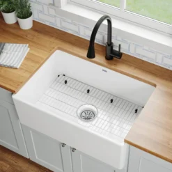 Elkay 30" Fireclay Farmhouse Sink Kit, White, SWUF28179WHC
