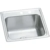 Elkay Lustertone Classic 20" Drop In/Topmount Stainless Steel Laundry/Utility Sink, Lustrous Satin, MR2 Faucet Holes, DLR191910PDMR2