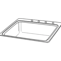 Elkay Lustertone Classic 25" Drop In/Topmount Stainless Steel Kitchen Sink, Lustrous Satin, 3 Faucet Holes, Perfect Drain, LR2522PD3