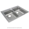 Elkay Lustertone Classic 29" Drop In/Topmount Stainless Steel ADA Kitchen Sink, 50/50 Double Bowl, Lustrous Satin, 3 Faucet Holes, LRAD2922653