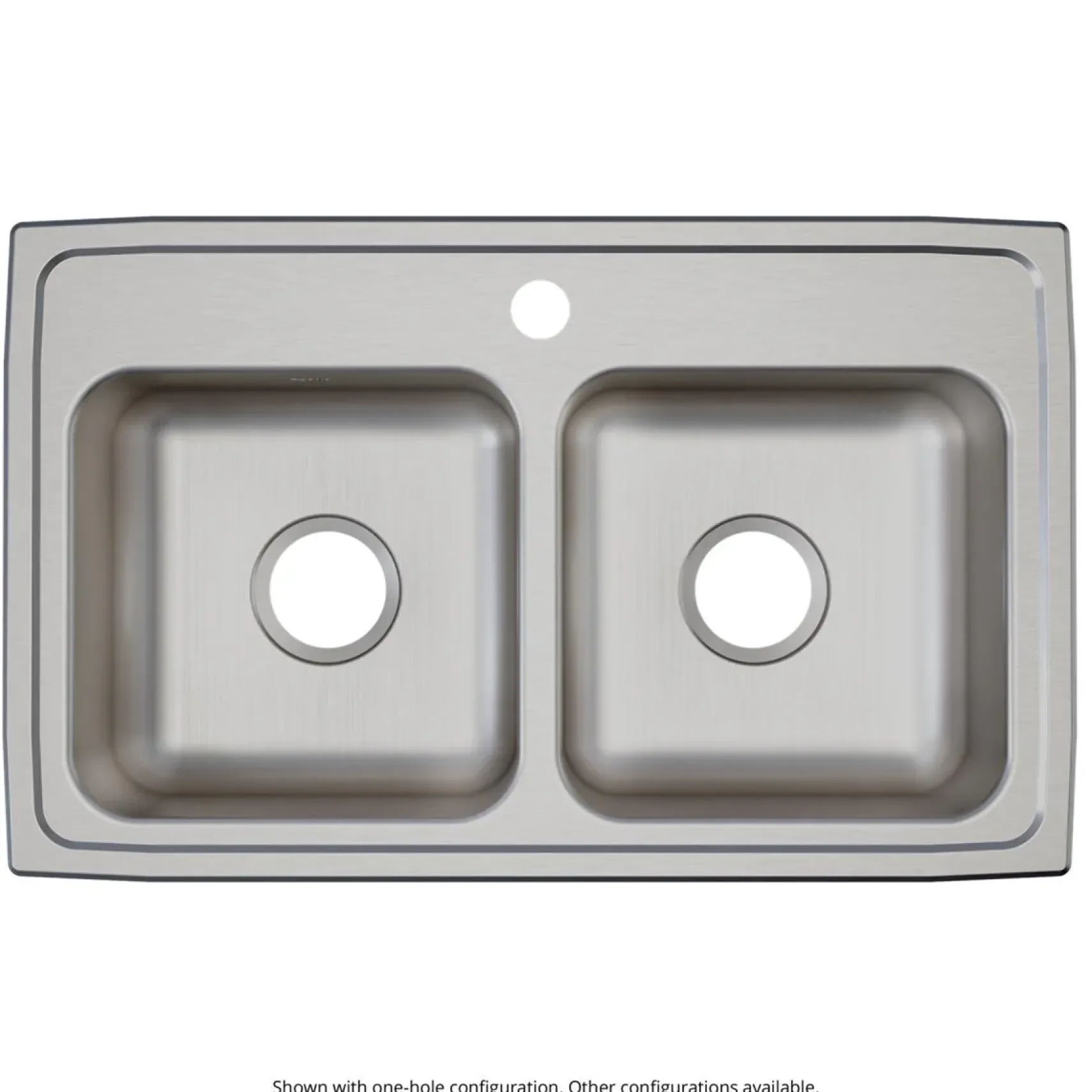 Elkay Lustertone Classic 29" Drop In/Topmount Stainless Steel ADA Kitchen Sink, 50/50 Double Bowl, Lustrous Satin, 3 Faucet Holes, LRAD2918603