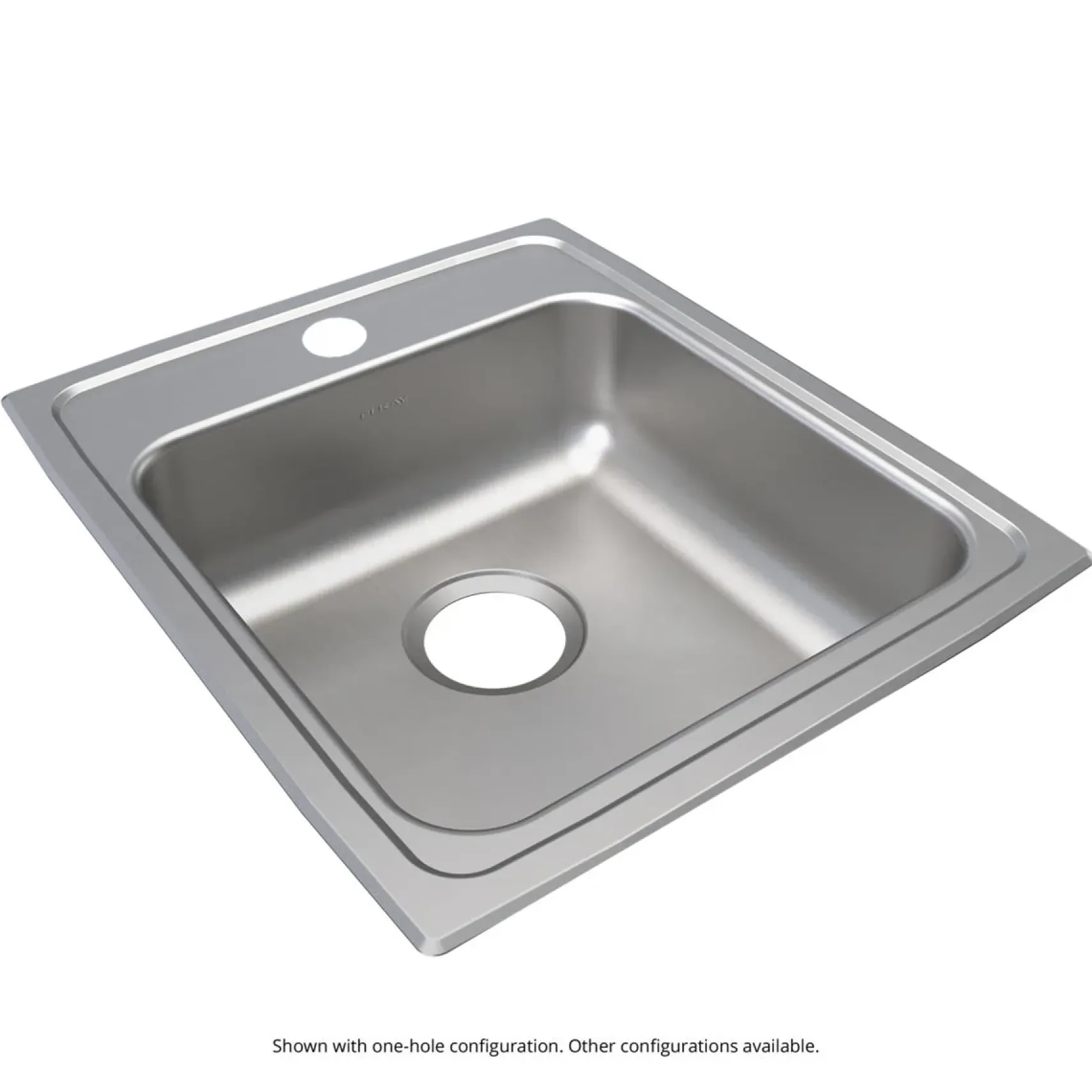 Elkay Lustertone Classic 17" Drop In/Topmount Stainless Steel ADA Kitchen Sink, Lustrous Satin, 1 Faucet Hole, LRAD1720601