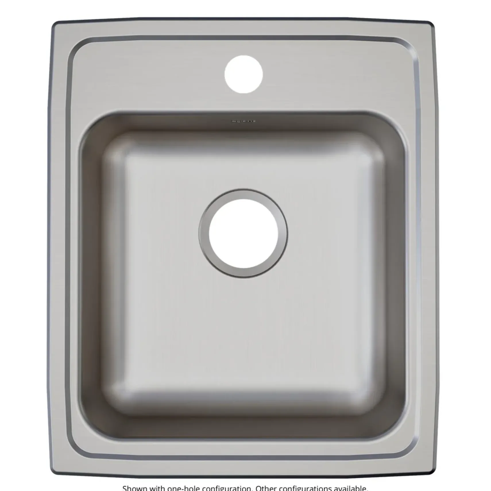 Elkay Lustertone Classic 17" Drop In/Topmount Stainless Steel ADA Kitchen Sink, Lustrous Satin, 1 Faucet Hole, LRAD1720601