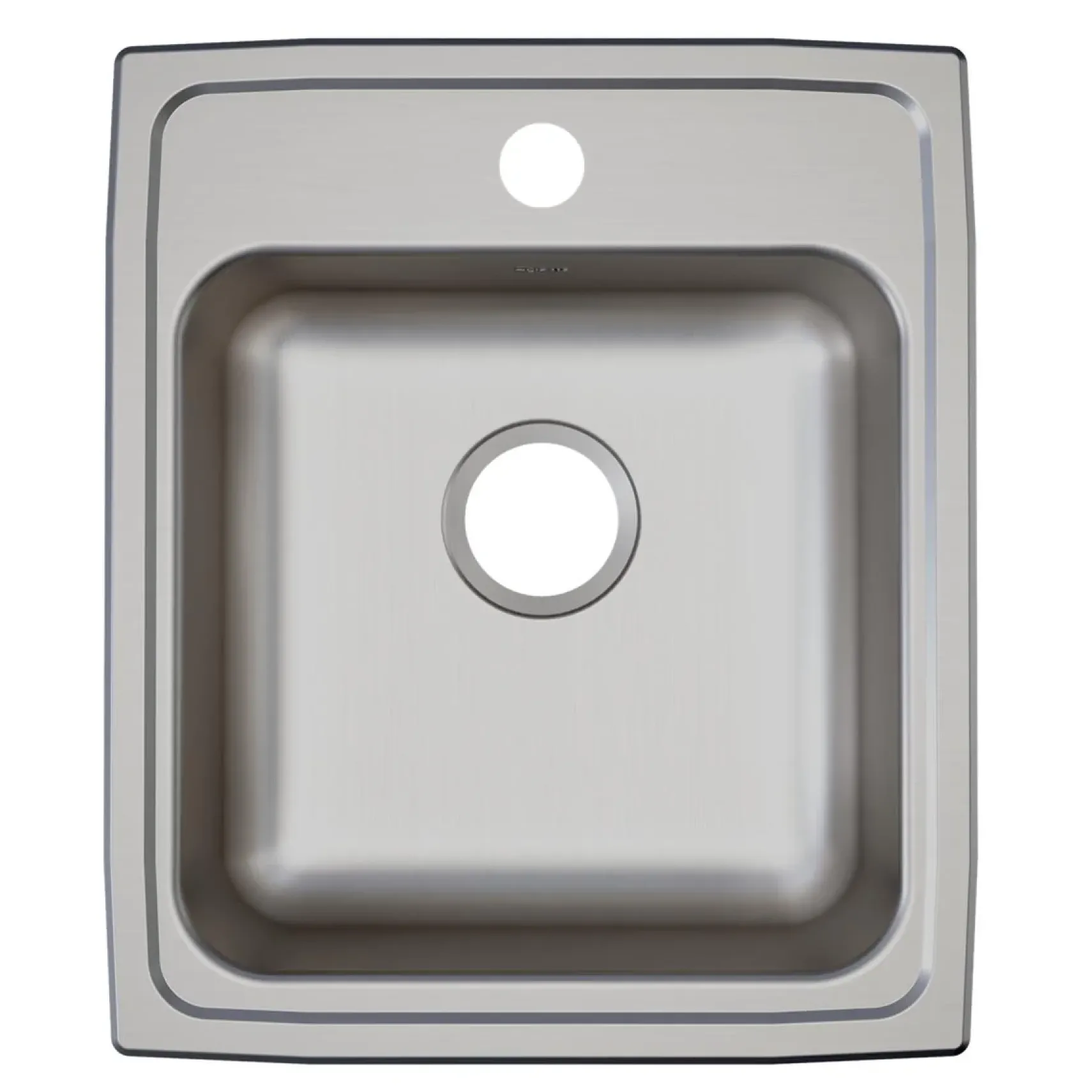 Elkay Lustertone Classic 17" Drop In/Topmount Stainless Steel ADA Kitchen Sink, Lustrous Satin, 1 Faucet Hole, LRAD1720601