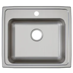 Elkay Lustertone Classic 22" Drop In/Topmount Stainless Steel ADA Kitchen Sink, Lustrous Satin, 3 Faucet Holes, LRAD2219553