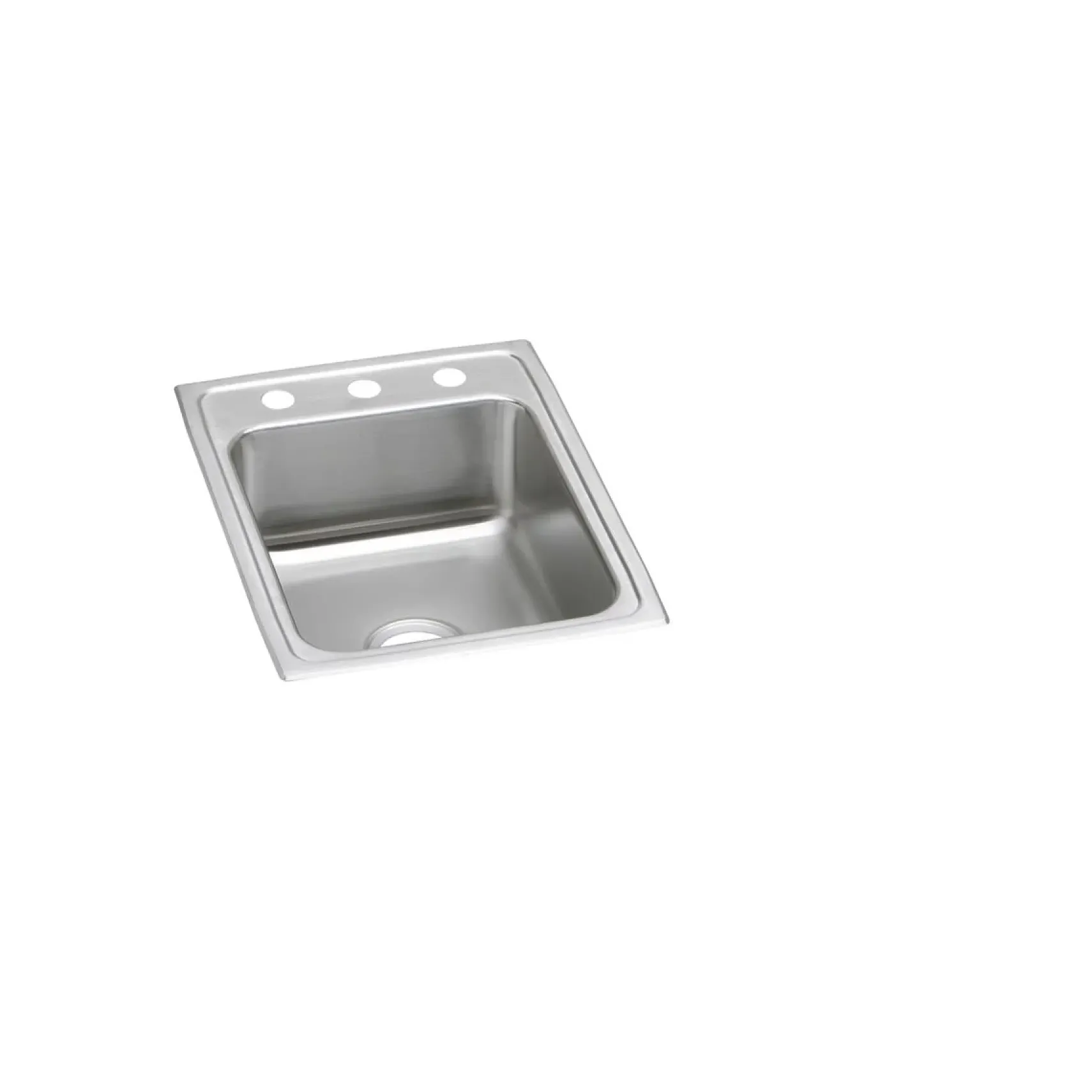 Elkay Lustertone Classic 17" Drop In/Topmount Stainless Steel ADA Kitchen Sink, Lustrous Satin, 1 Faucet Hole, LRAD1722501