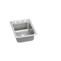 Elkay Lustertone Classic 17" Drop In/Topmount Stainless Steel ADA Kitchen Sink, Lustrous Satin, 3 Faucet Holes, LRADQ1722653
