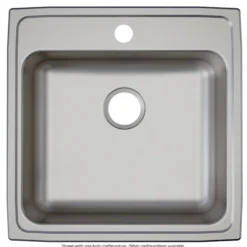 Elkay Lustertone Classic 22" Drop In/Topmount Stainless Steel ADA Kitchen Sink, Lustrous Satin, 4 Faucet Holes, LRAD2222654