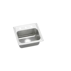 Elkay Lustertone Classic 17" Drop In/Topmount Stainless Steel ADA Kitchen Sink, Lustrous Satin, 3 Faucet Holes, LRADQ1716553