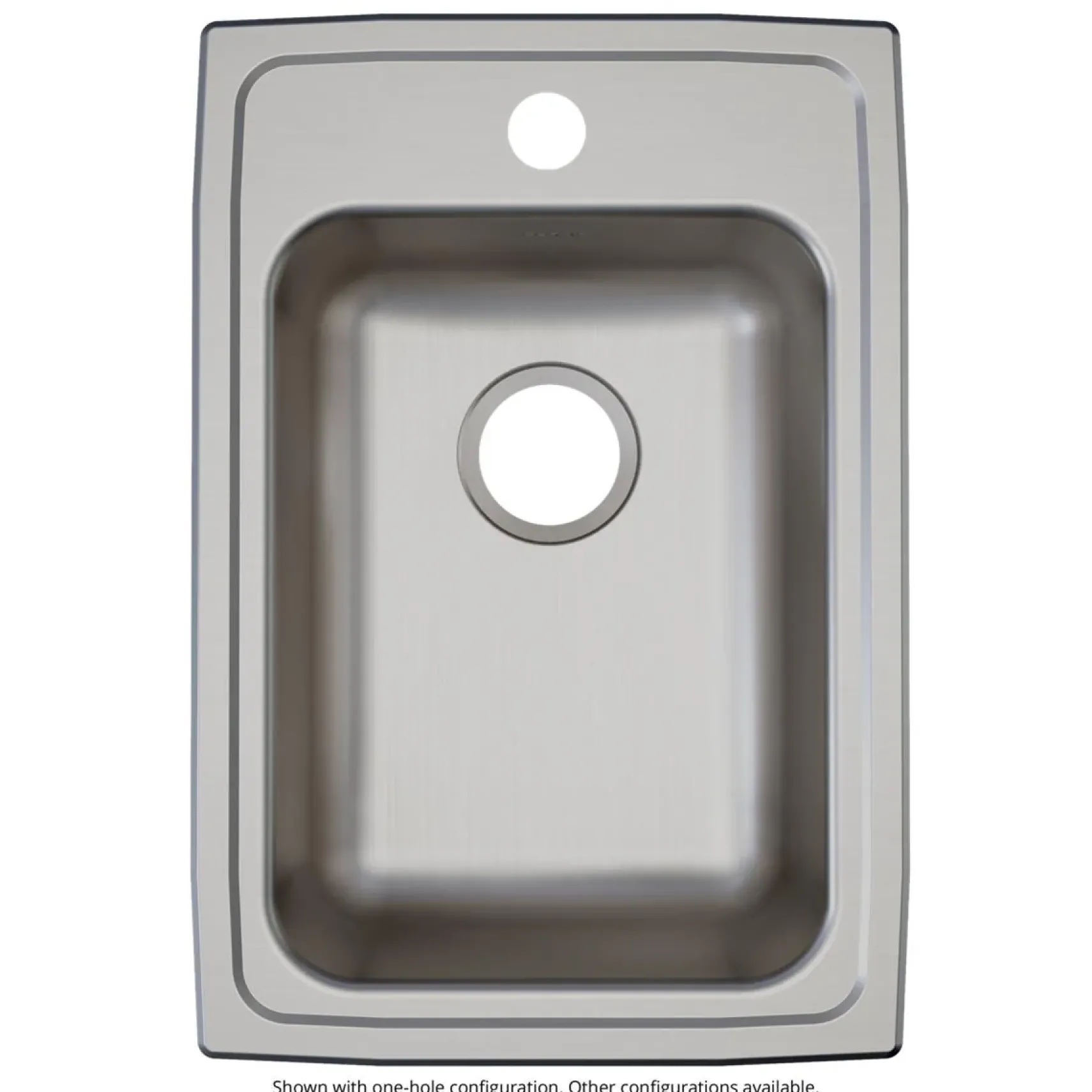 Elkay Lustertone Classic 15" Drop In/Topmount Stainless Steel ADA Kitchen Sink, Lustrous Satin, MR2 Faucet Holes, LRAD152255MR2