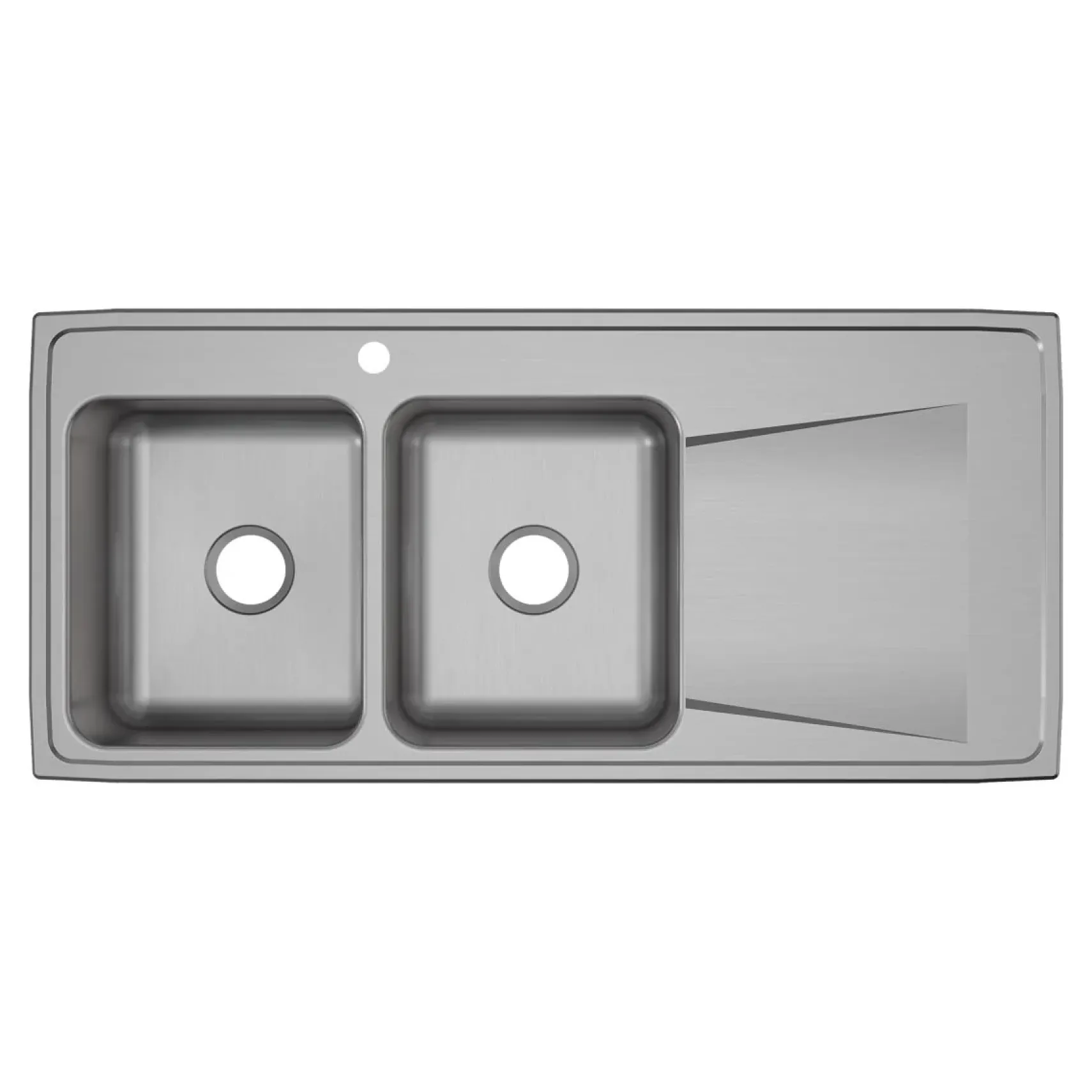 Elkay Lustertone Classic 48" Drop In/Topmount Stainless Steel Kitchen Sink, 50/50 Double Bowl, Lustrous Satin, Includes Drainboard, 1 Faucet Hole, ILR4822L1