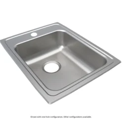 Elkay Lustertone Classic 17" Drop In/Topmount Stainless Steel ADA Kitchen Sink, Lustrous Satin, 3 Faucet Holes, LRAD1722653