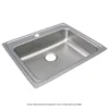 Elkay Lustertone Classic 25" Drop In/Topmount Stainless Steel ADA Kitchen Sink, Lustrous Satin, MR2 Faucet Holes, LRAD252165MR2