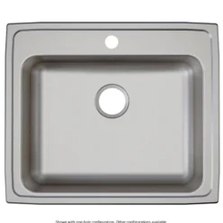 Elkay Lustertone Classic 25" Drop In/Topmount Stainless Steel ADA Kitchen Sink, Lustrous Satin, MR2 Faucet Holes, LRAD252165MR2